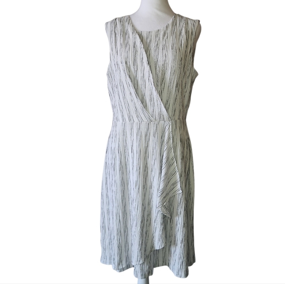 Calvin Klein Women's Sleeveless Dress with Side Pleated Ruffle Size 12 - Picture 2 of 16